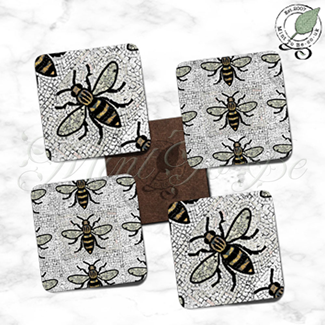 Manchester Bee 4 Coaster Set: Simply Bee