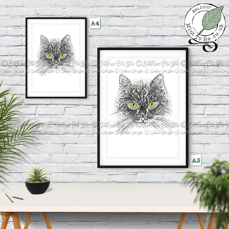 Cat’s Face (Stippled Dots) Fine Art Print  