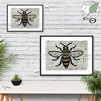 Manchester Bee Places Mosaic Collage Fine Art Print
