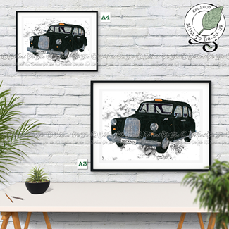 Hackney Taxi Black Cab Fine Art Print