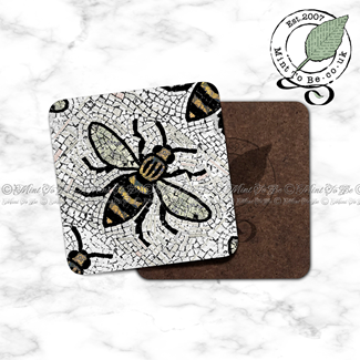 Manchester Bee (Large Bee) Places Mosaic Collage Coaster