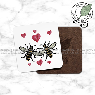 Manchester Bee: Bee Loved (Red Hearts) Coaster