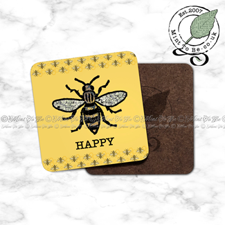 Manchester Bee: Bee Happy Coaster