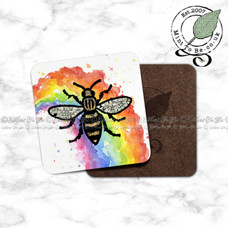 Manchester Bee: Rainbow Bee (Large Bee) Coaster