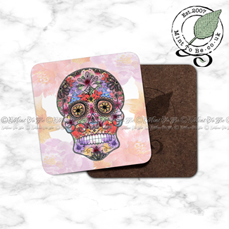 Floral Sugar Skull Coaster