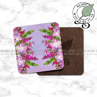 Lilac Tree & Peony Flowers Coaster