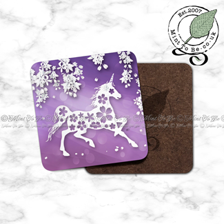 Unicorn Paper Cut Coaster