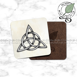 Celtic Triquetra (Trinity) Knot (Cream Marbled) Coaster
