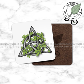 Celtic Triquetra (Trinity) Knot With Foliage Coaster