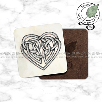 Celtic Heart Knot (Cream Marbled) Coaster