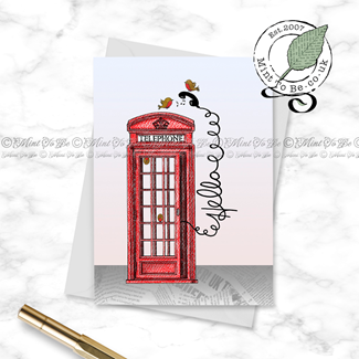 Red Telephone Box Hello Card