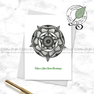 Yorkshire Rose Birthday Card