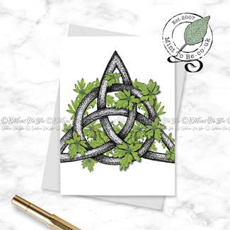 Celtic Triquetra (Trinity) Knot & Foliage Card