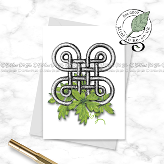 Celtic Square Knot & Foliage Card