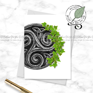 Celtic Triskele & Triquetra (Trinity) Knot & Foliage Card