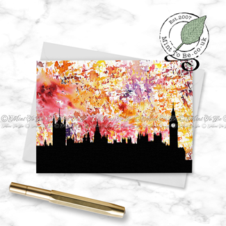 Big Ben and Houses of Parliament Fireworks Card