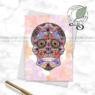 Floral Sugar Skull Card