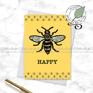 Manchester Bee: Bee Happy Card