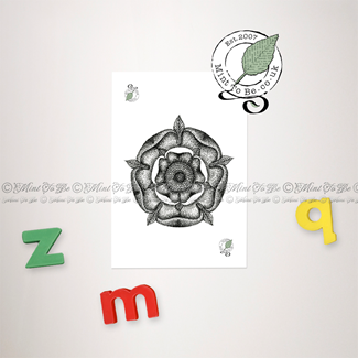 Reversible Lancashire & Yorkshire Tudor Rose (Black & White) Magnet
