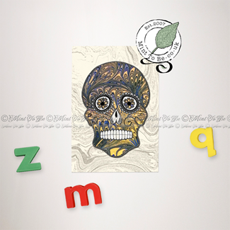 Marbled Sugar Skull Magnet