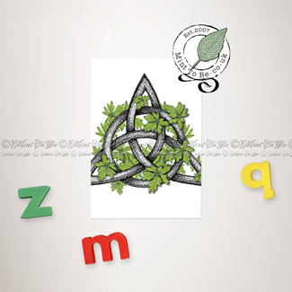 Celtic Triquetra (Trinity) Knot With Foliage Magnet
