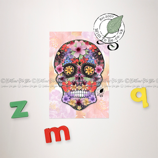 Floral Sugar Skull Magnet
