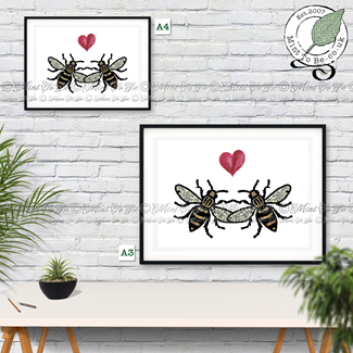 Manchester Bee: Bee Loved (Red Heart) Fine Art Print