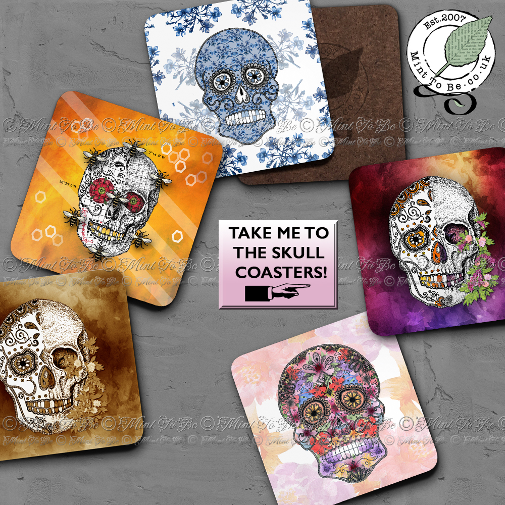 Click to shop Sugar Skull Coasters